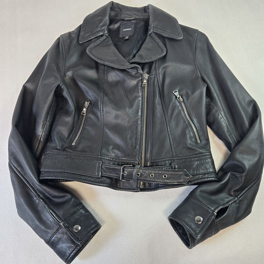 Express Black Leather Moto Jacket